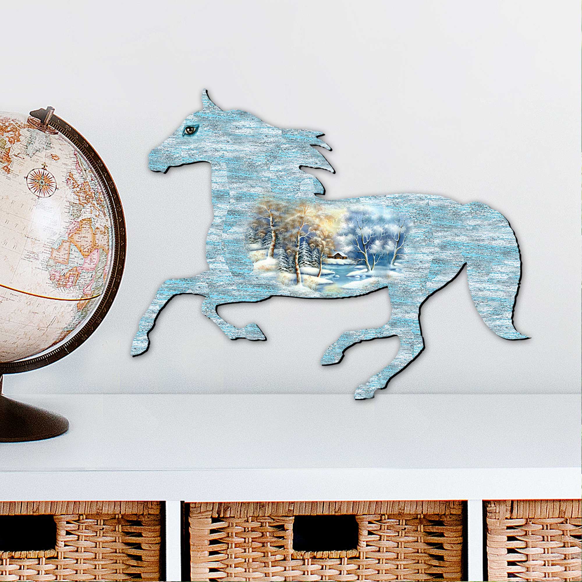 Running Horse Wildlife Door Decor - G. DeBrekht - Wildlife Holiday Decor - 8198152H