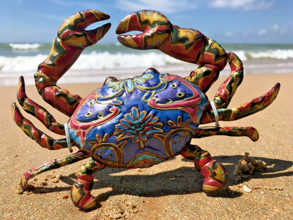 12 inch  Metal Multiple Colors Crab. Visit Our Store ufmllc.online