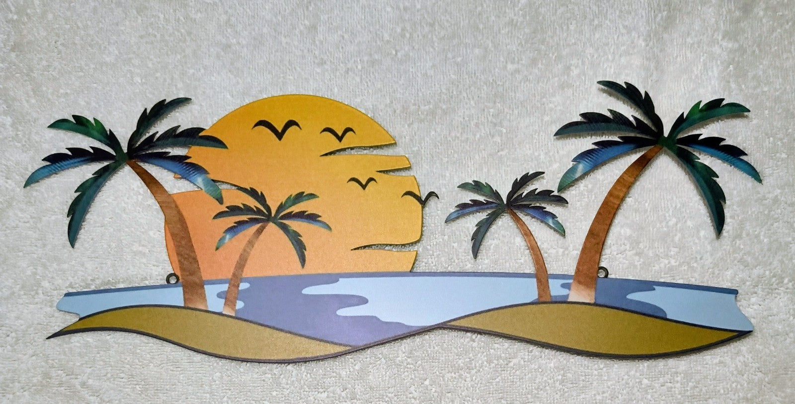 Coastal Metal Wall Art Palm Tree Metal Wall Art Outdoor Beach Bathroom Decor 