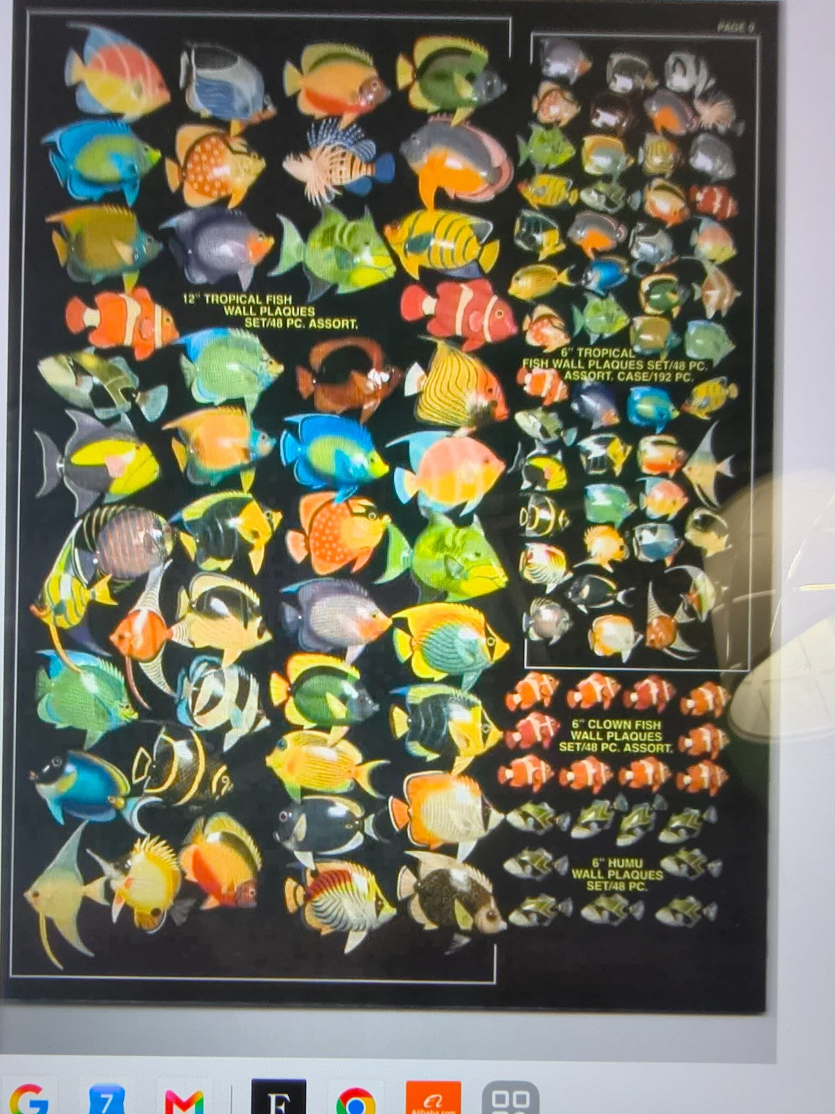 12 Inch PolyResin Tropical Colors Realistic Hand Painted Fishes Wall Mount 