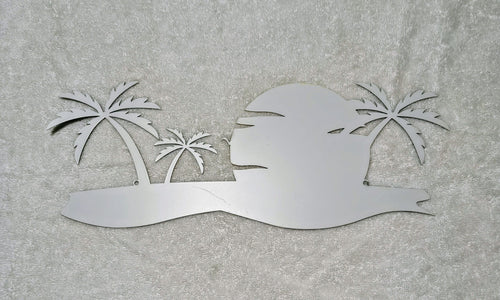 Coastal Metal Wall Art Palm Tree Metal Wall Art Outdoor Beach Bathroom Decor 