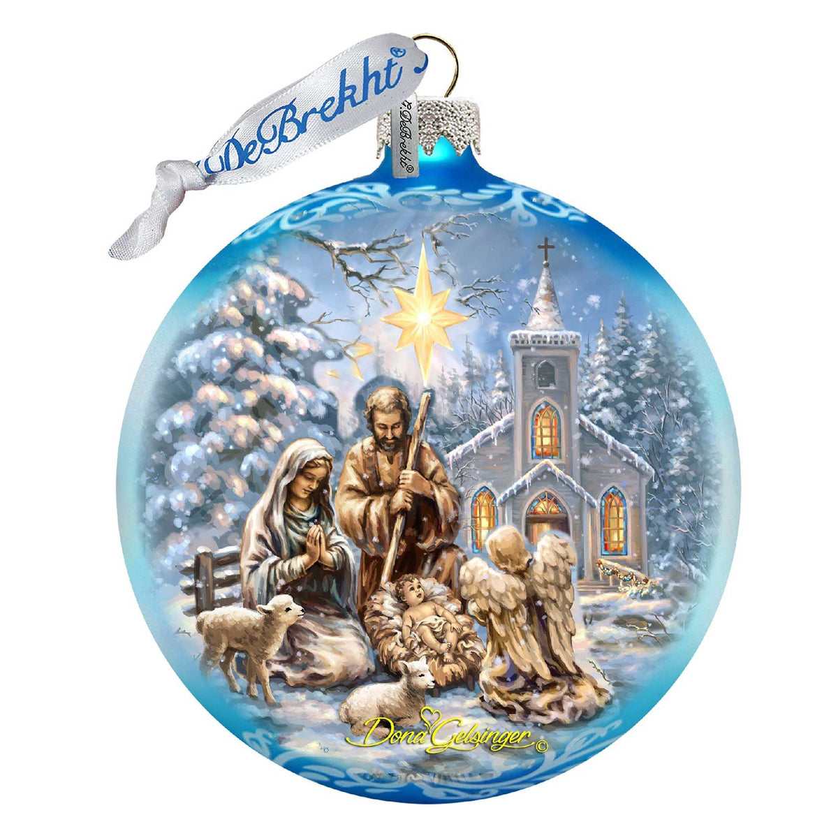 Nativity at the Chapel Glass Ornament Limited Edition by D. Gelsinger - Nativity Holiday Decor - 73895-1606