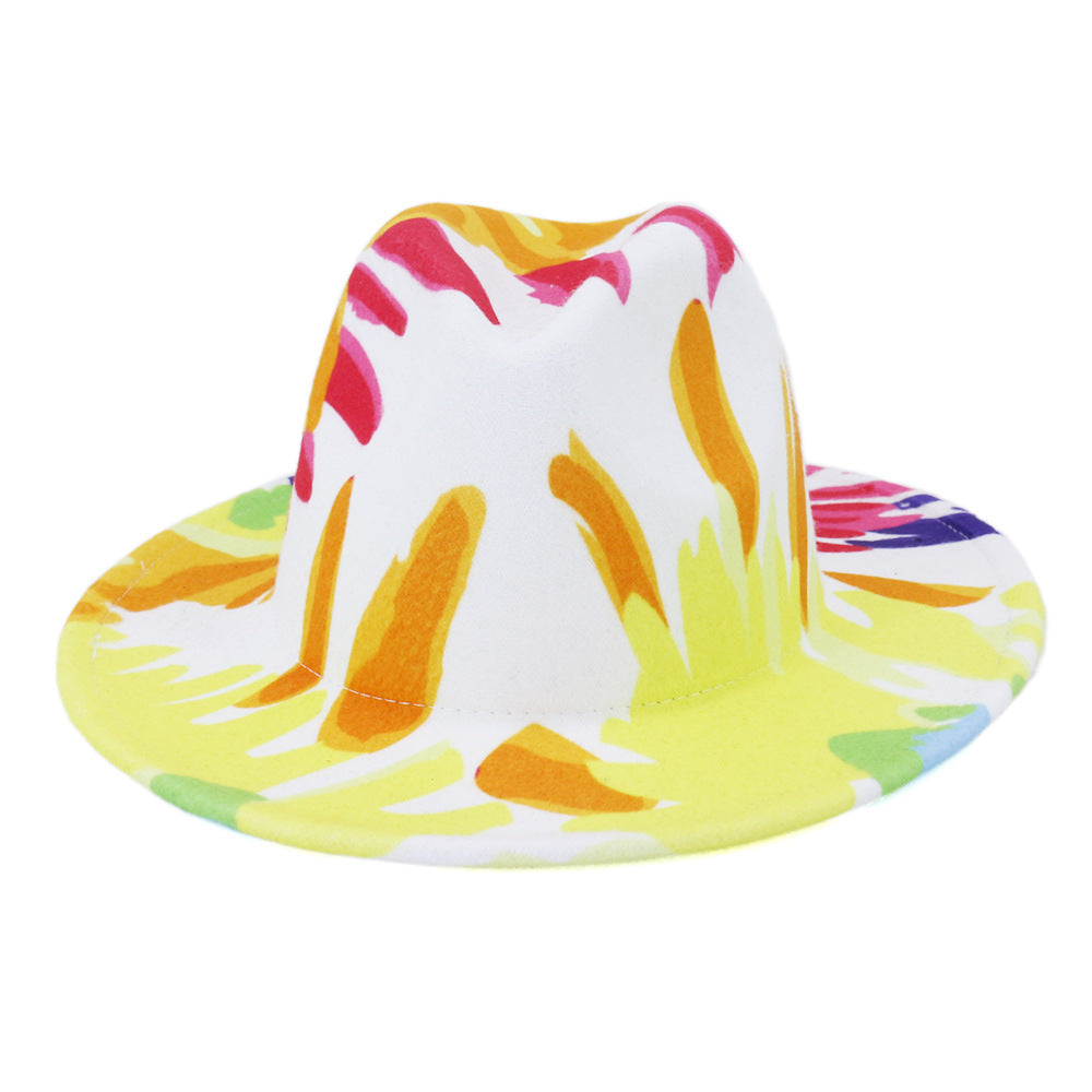 Beautiful Two Tone Luxury Fedora Hat Men's and Women's Hat Unique Retro Design Men's Fedoras Hat Colorful Fedoras Jazz Cap Elegant Soft Hat Wide Brim Party Hats 56-58CM