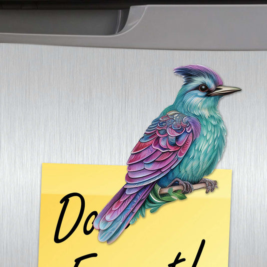 Colorful Birds Decorative Eco Wood Magnets Set of 6 by G. Debrekht - Wildlife Decor - 8090003G-S6
