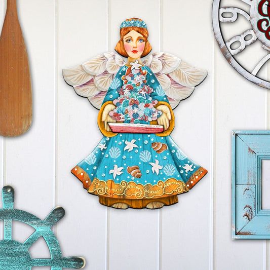 Christmas Tree Boat Guardian Door Decor by G. DeBrekht - Coastal Holiday Decor - 8152724-3H