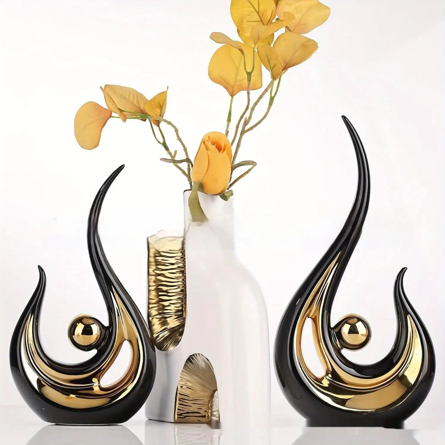 Creative Light Luxury Home Decor Ornaments Silver Resin