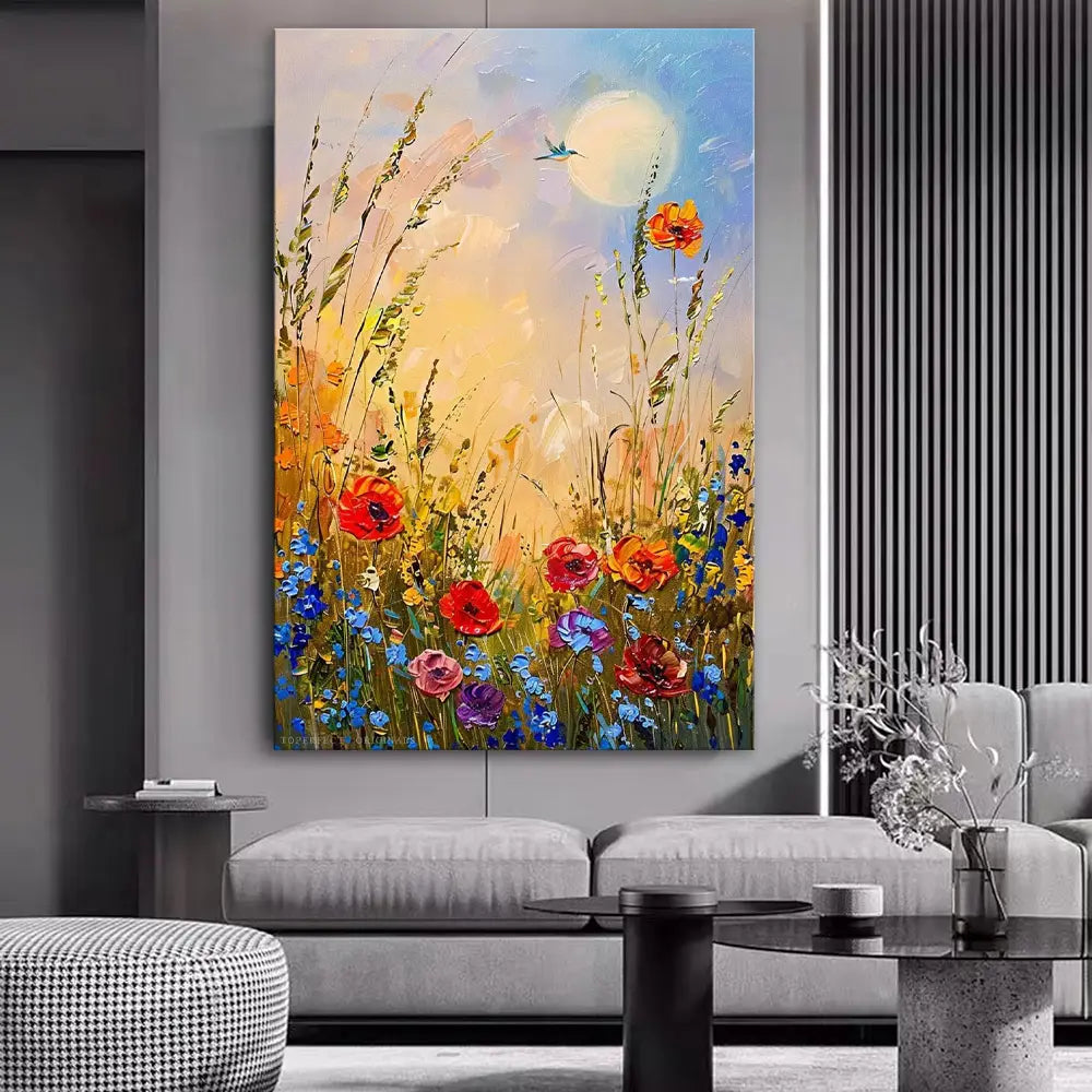 Handmade Abstract Floral Oil Painting Canvas Art
