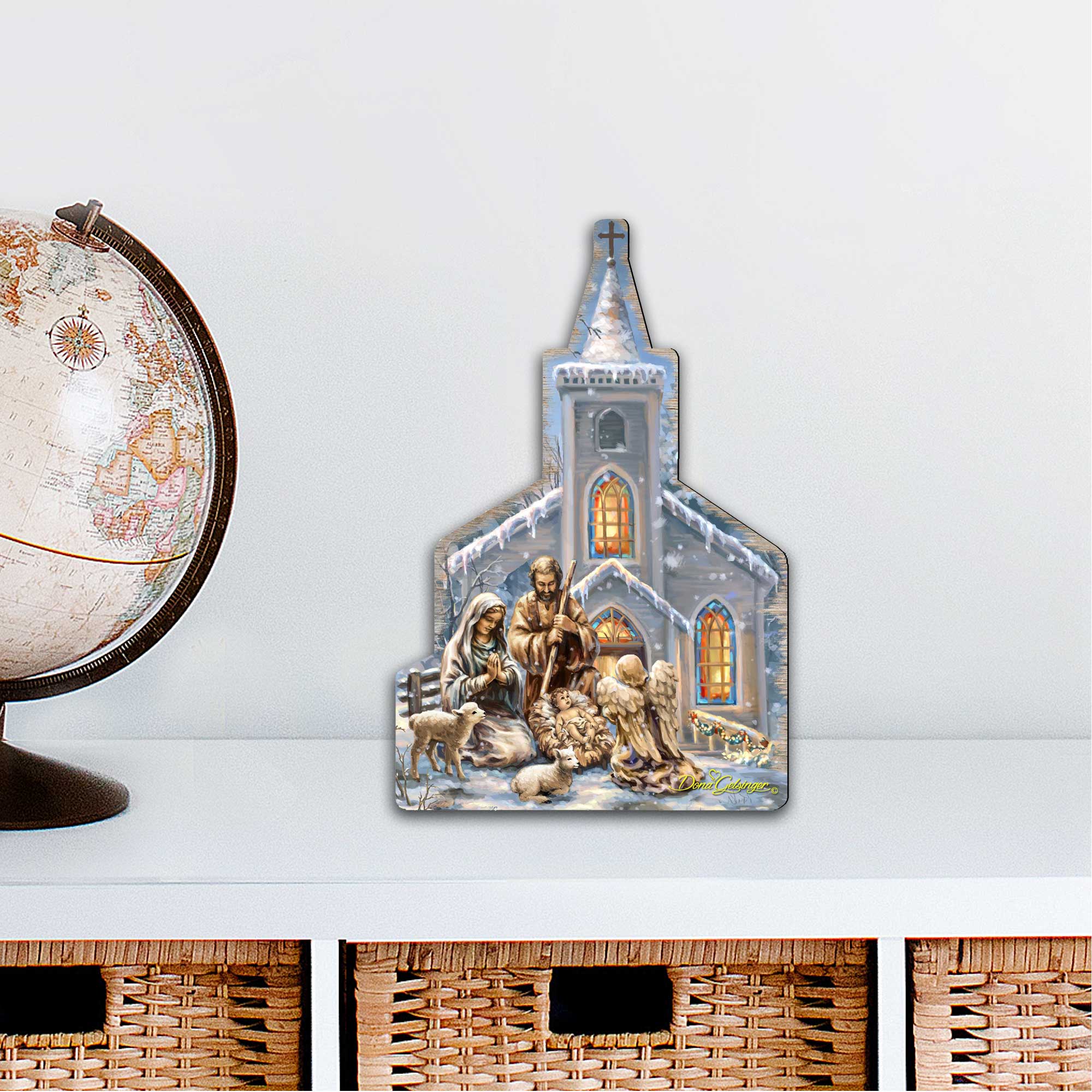 Nativity at the Chapel Nativity Door Decor by D. Gelsinger - Nativity Holiday Decor - 8121016H-1606