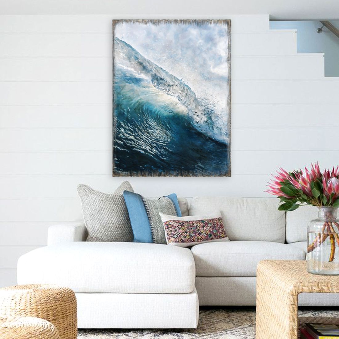 Ocean Wave Art Wooden Wall Art by Nature Wonders - Nature Wildlife Decor  - 95396B