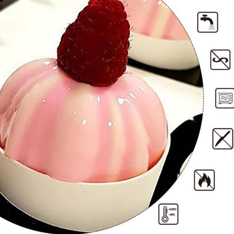 6 Pumpkin Silicone Cake Mold For Chocolate Ice Cream Decorating Pudding Dessert Tools Bakeware Baking Silicone Cake Molds For Baking 3D Pumpkin Silicone Mold For Party