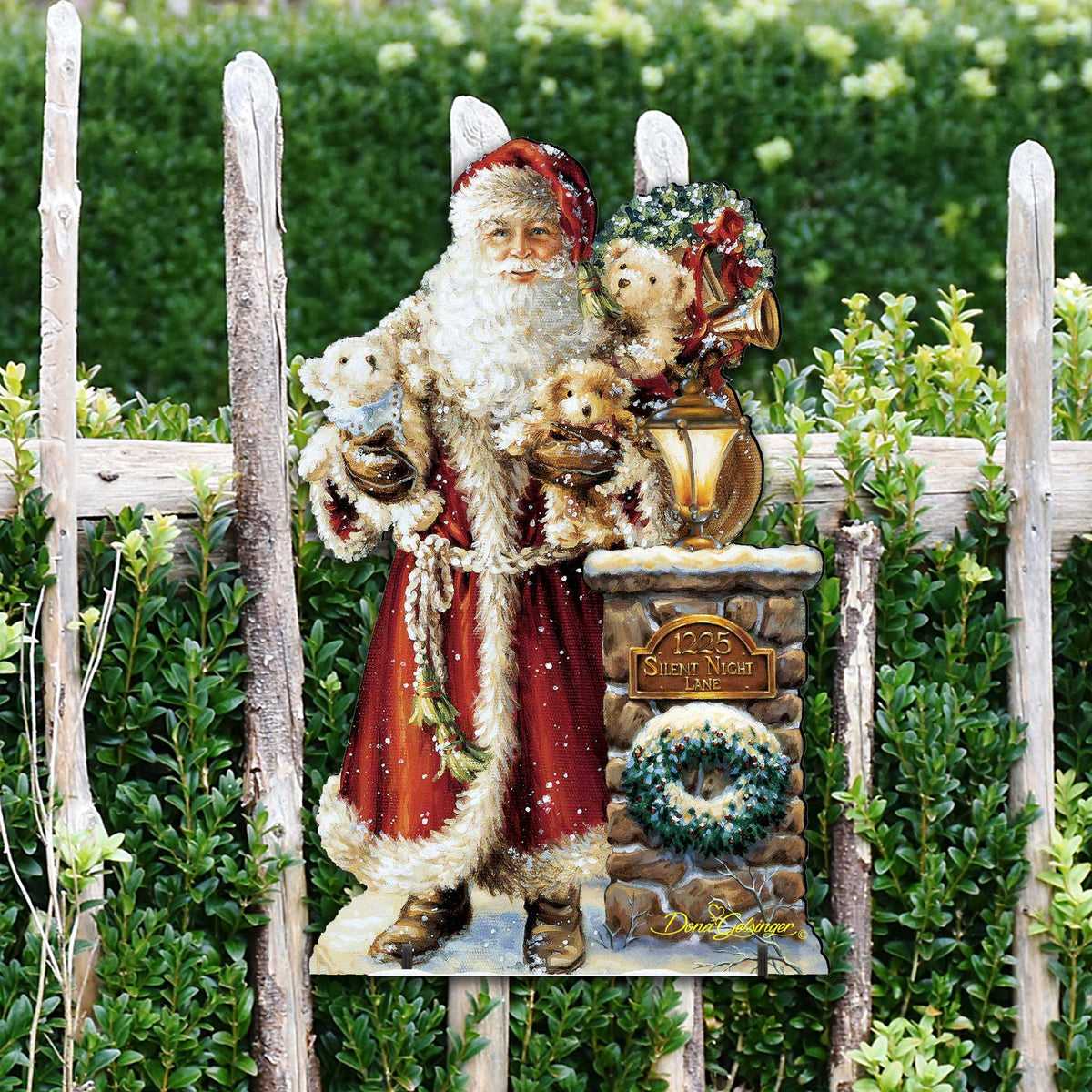 Silent Night Santa Christmas Door Decor by D. Gelsinger - Christmas Santa Snowman Decor - 8461013H-1315