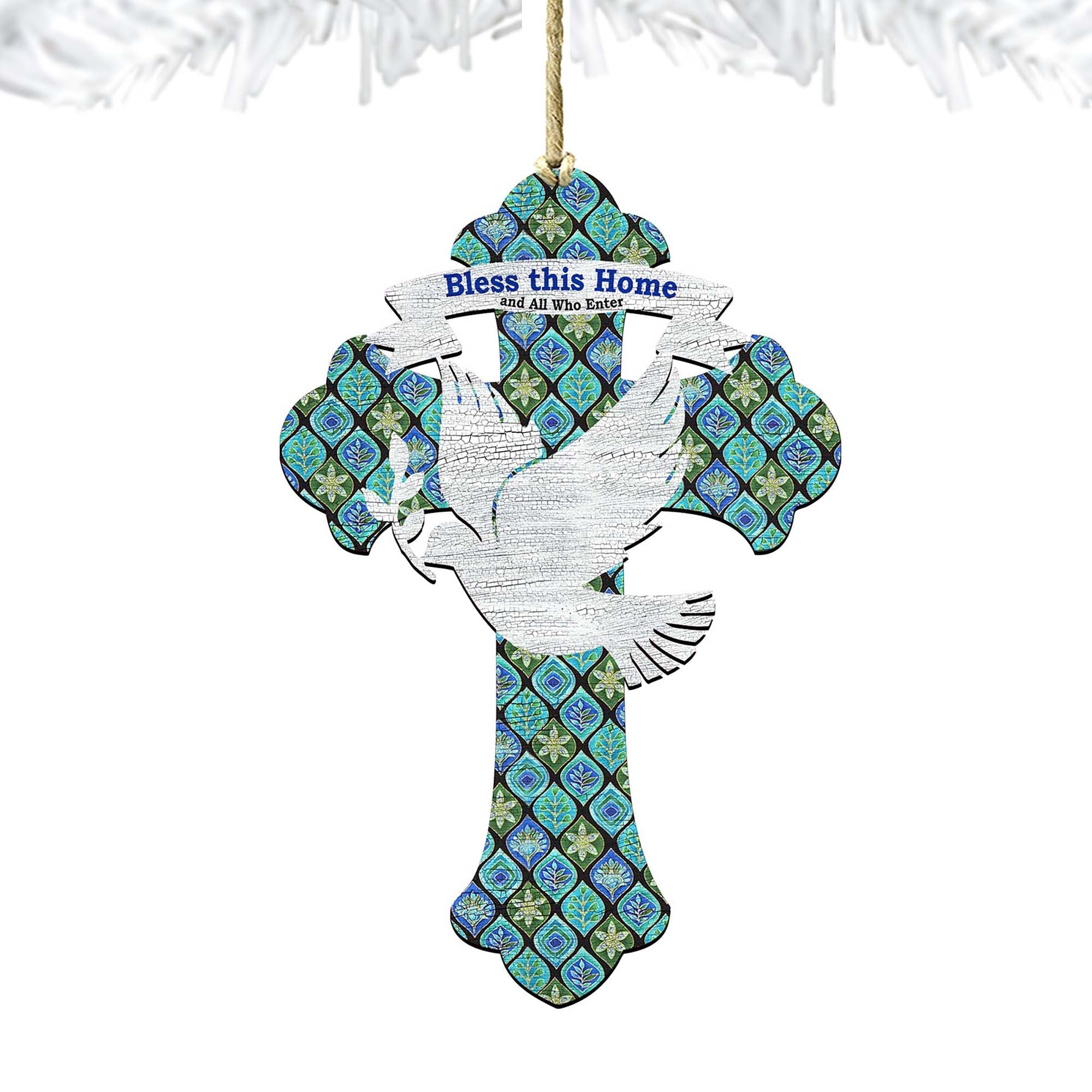 Blessings Cross Wooden Ornaments by G. DeBrekht - Nativity Holiday Decor - 8191163