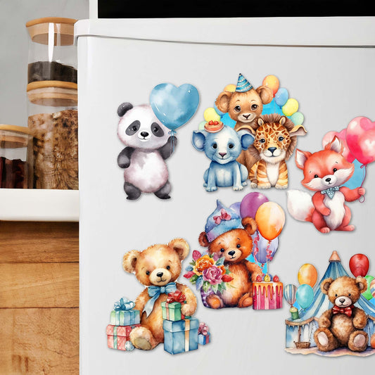 Happy Birthday Decorative Eco Wood Magnets Set of 6 by G. Debrekht - Family Love Decor - 8090035G-S6