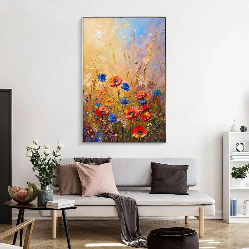 Handmade Abstract Floral Oil Painting Canvas Art