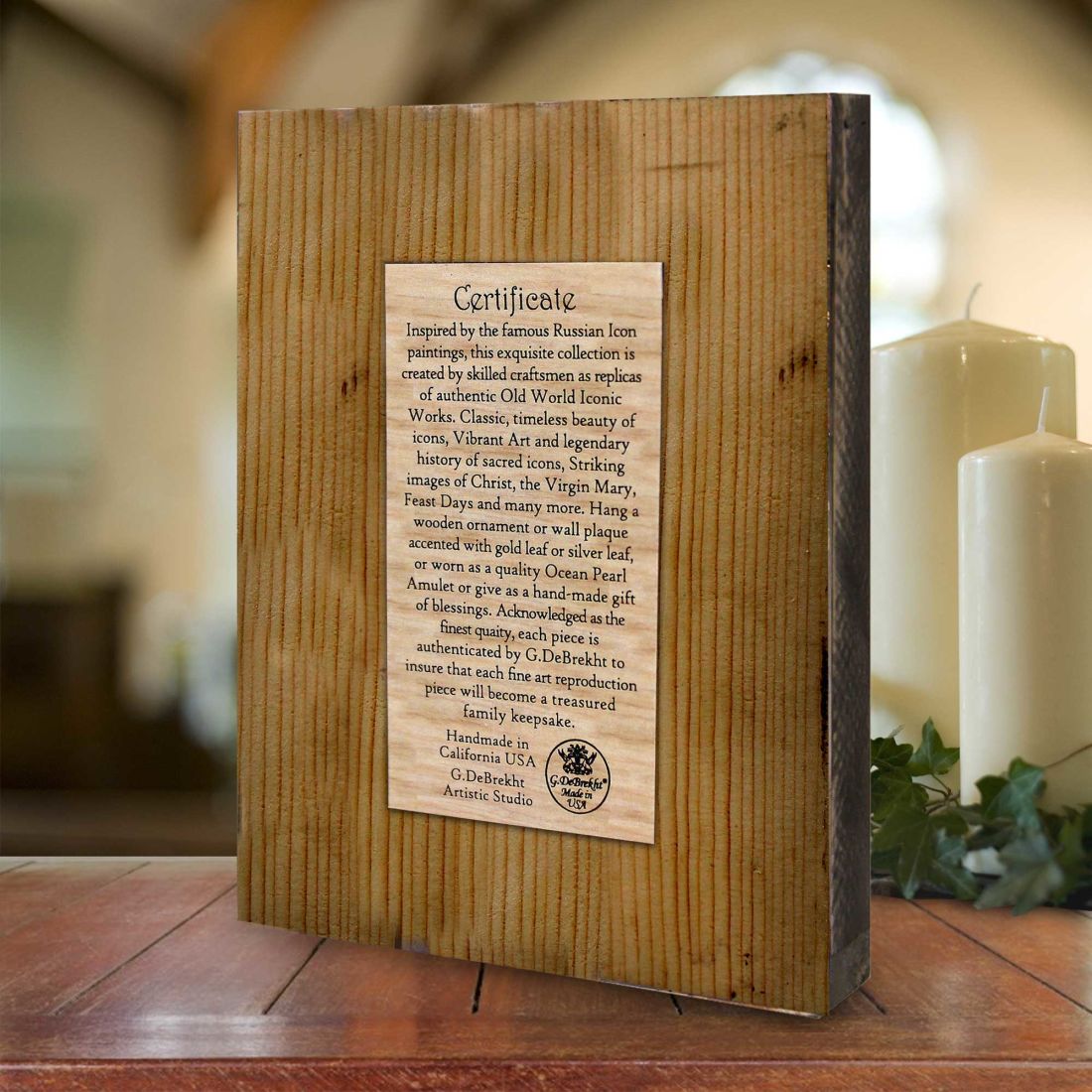 Old Testament Trinity Wooden Gold Plated Religious Orthodox Sacred Icon - Inspirational Icon Decor - 85015