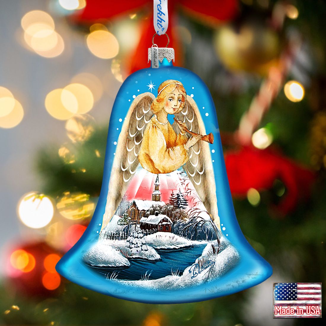Angels Glass Ornament Set of 3 by G. DeBrekht - Nativity Holiday Decor - 73160-B3