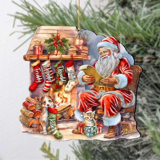 Personalized Santa's List Christmas Ornaments - Family Member Names Wooden Ornaments by G. Debrekht - Christmas Decor - 8652756P