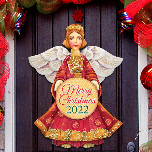 Merry Christmas Holiday Door Decor by G. DeBrekht - Christmas Decor - 8152722-4H-D - Unique Finds Market LLC