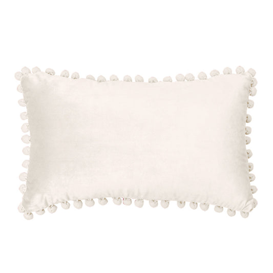 Rectangular Pompoms Throw Pillow cover and 330g insert size 12"x20" lumbar pillow, Dark Green, 12X20 – Fancy & Stacy