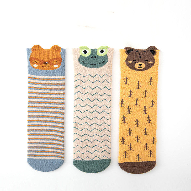 Unisex 3 Pairs Cotton Christmas Baby Socks For Children Boys And Girls Warm Soft Baby Sock