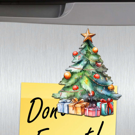 Christmas Tree Decorative Eco Wood Magnets Set of 6 by G. Debrekht - Christmas Decor - 8090044G-S6
