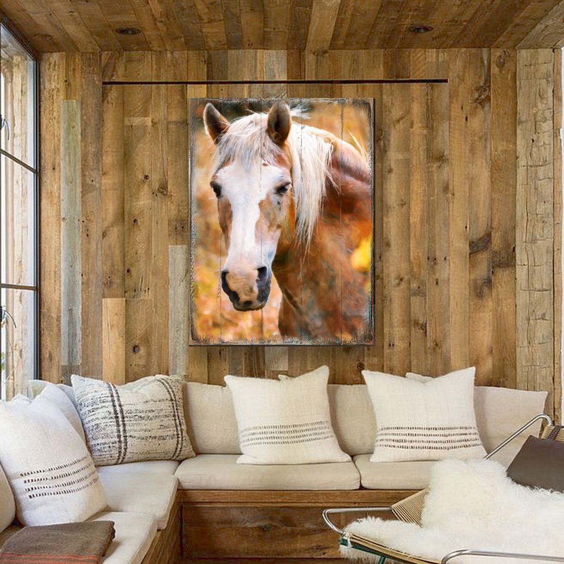 Horsehead Art Wooden Wall Art by Nature Wonders - Nature Wildlife Decor  - 95374B