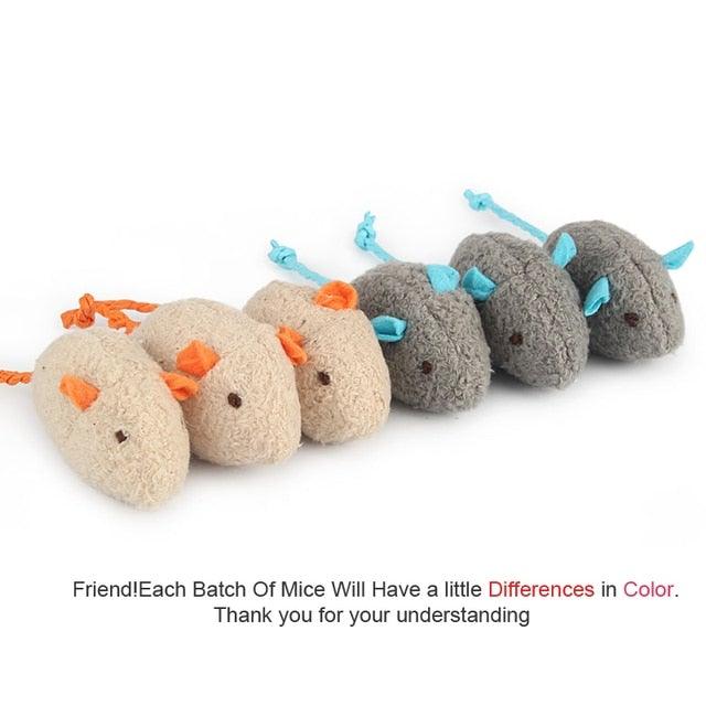 6pcs/lot Mix Pet Toy Catnip Mice Cats Toys Fun Plush Mouse Cat Toy For Kitten Skitter Critters Cat Toy Value Pack