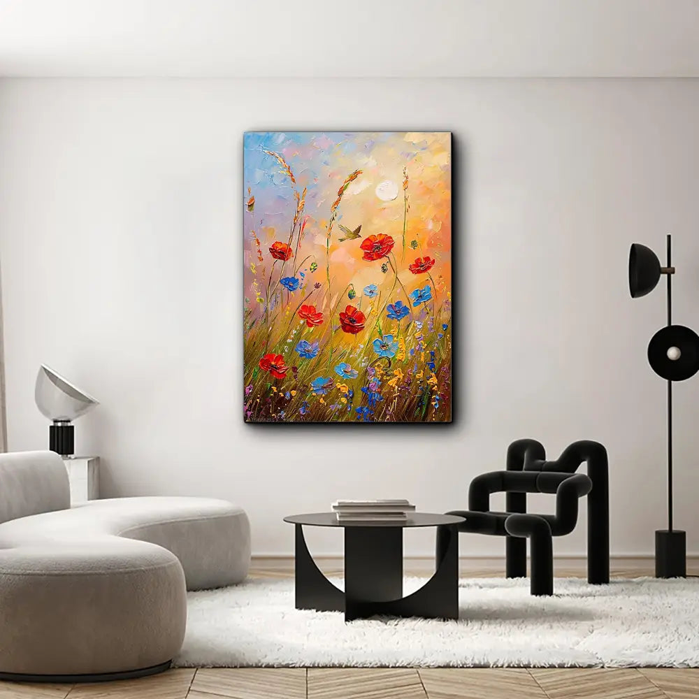 Handmade Abstract Floral Oil Painting Canvas Art