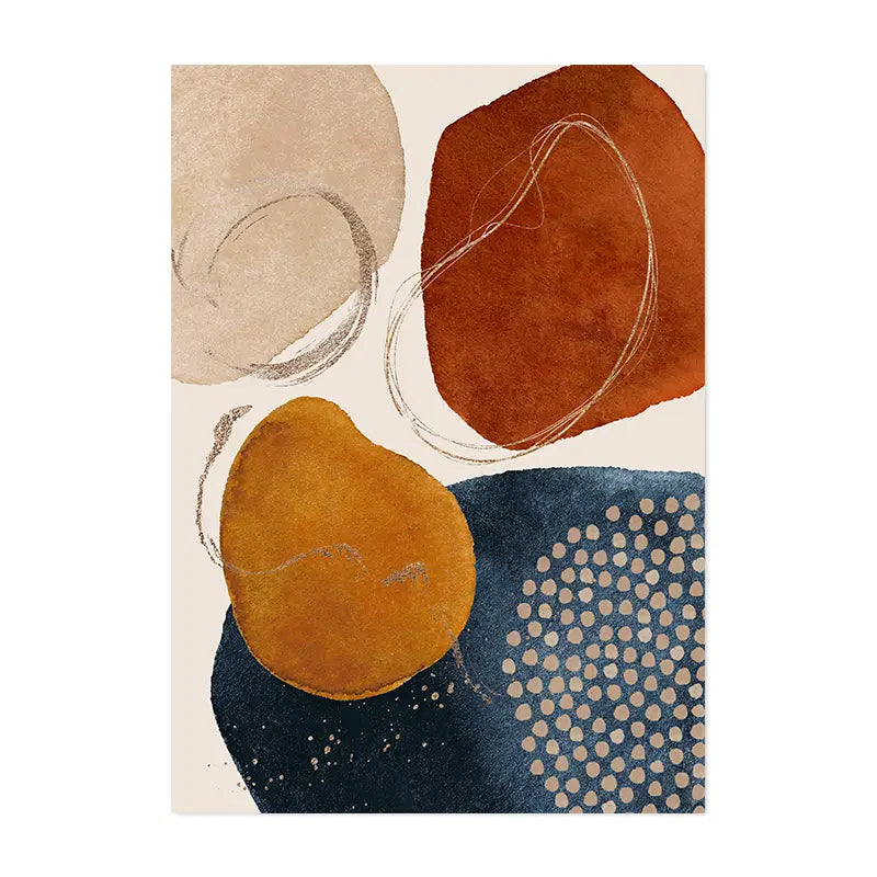 Abstract Watercolor Geometric Shapes Canvas Art Poster