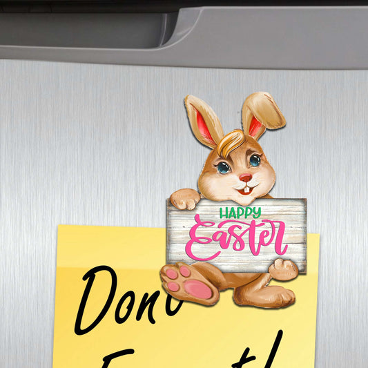 Easter Bunny Family Decorative Eco Wood Magnets Set of 6 by G. Debrekht - Easter Décor - 8090041G-S6