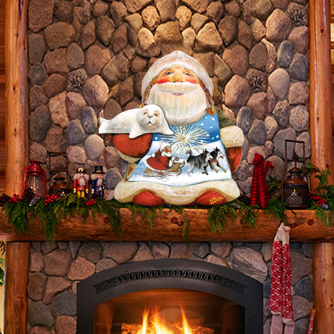 Northern Light Santa Holiday Door Decor by G. DeBrekht - Christmas Decor - 8151844H