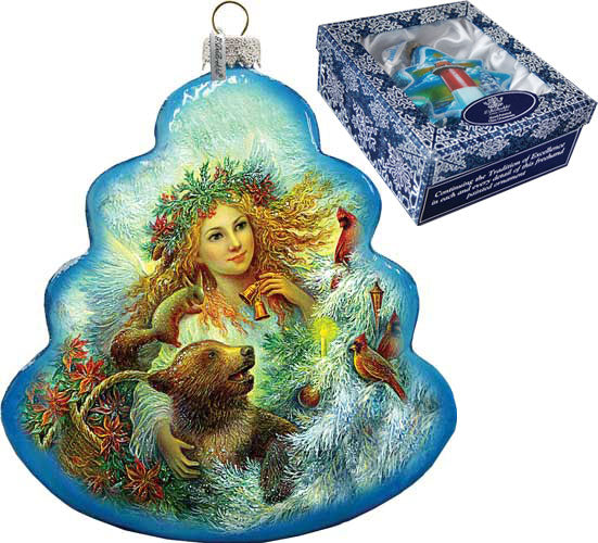 Christmas Angel Glass Ornament by G. DeBrekht - Nativity Holiday Décor - 762-043