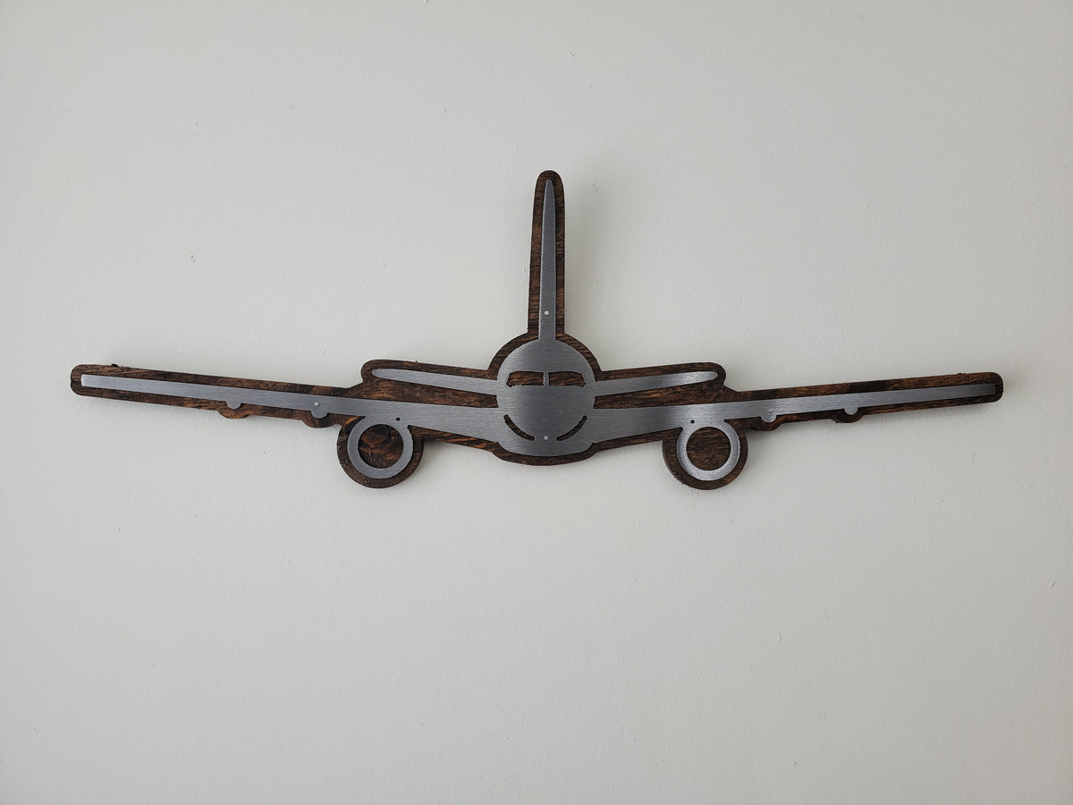Boeing 757 767  Metal Wall Art decor | 757 Silhouette Wall Plaque Gift | Made in USA