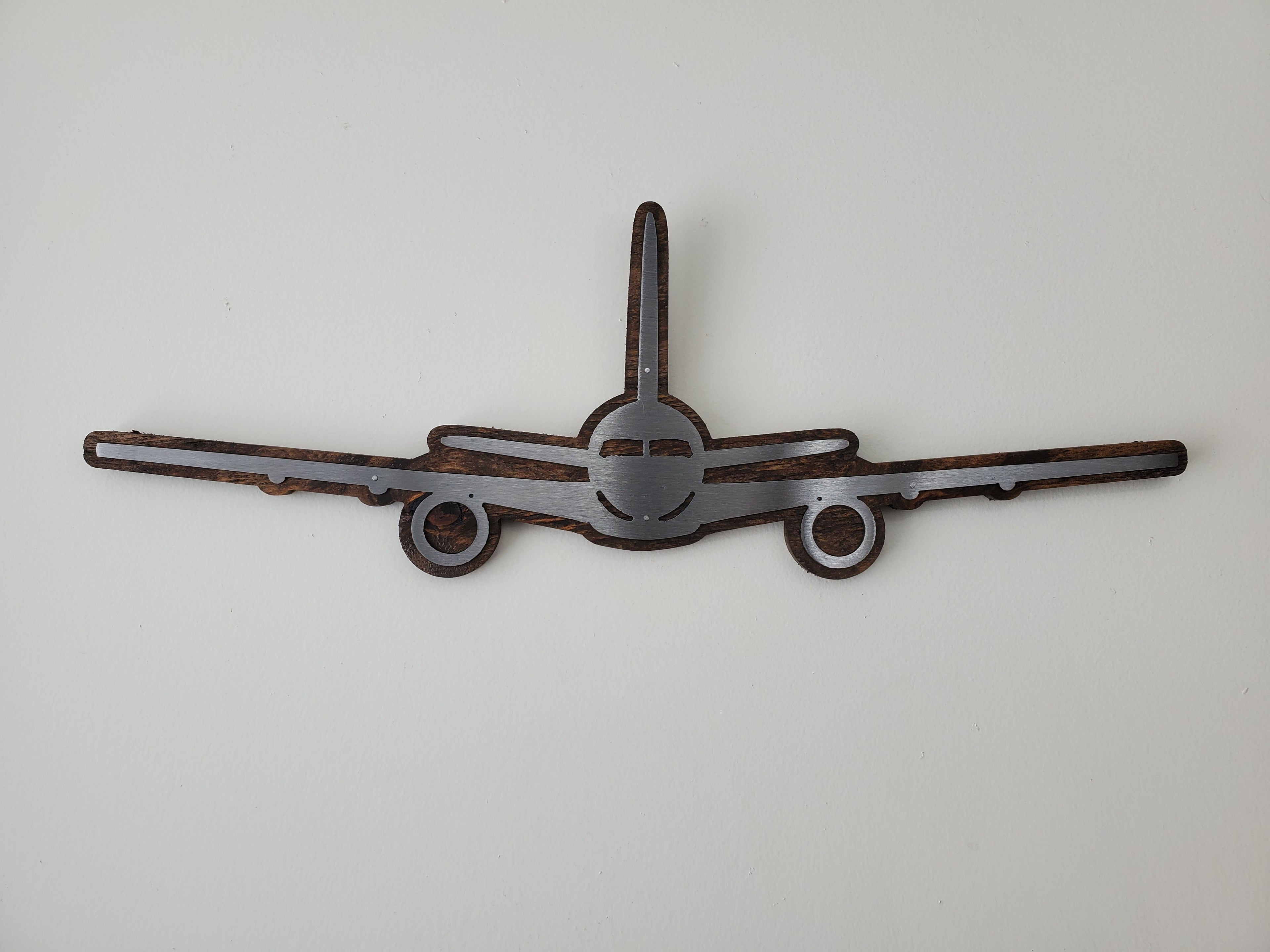 Boeing 757 767  Metal Wall Art decor | 757 Silhouette Wall Plaque Gift | Made in USA