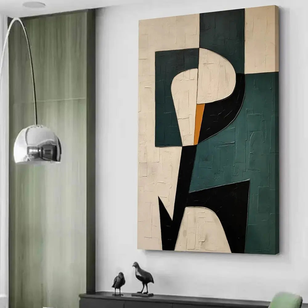 Handmade Green Abstract Canvas Painting Art