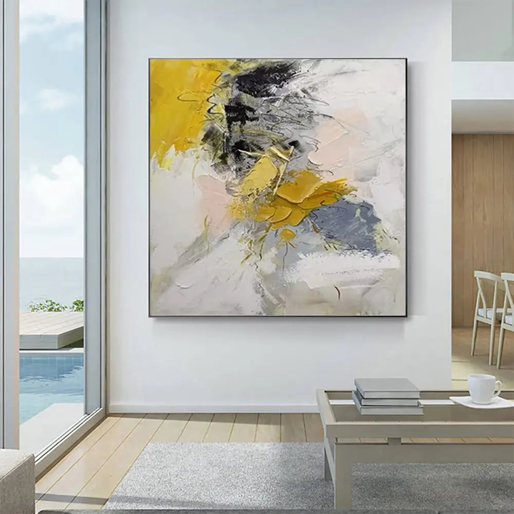 Handmade Gold Abstract Canvas Wall Painting
