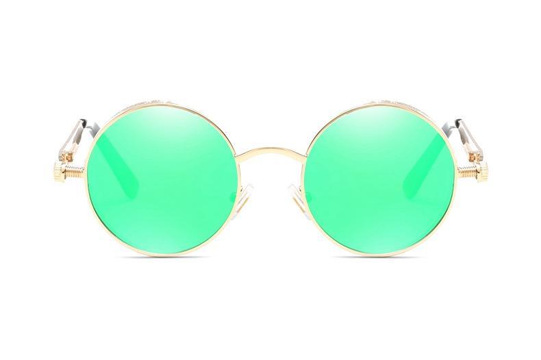 Luxury Popular Retro  Gothic Steampunk Polarized Men and  Women Brand Designer Vintage Round High Quality Metal Frame Sunglasses With UV400 Protection