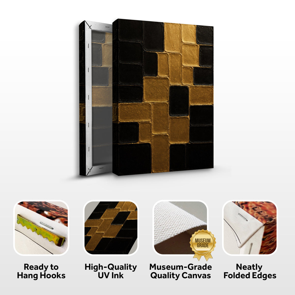 Contemporary Black and Gold Wall Art II