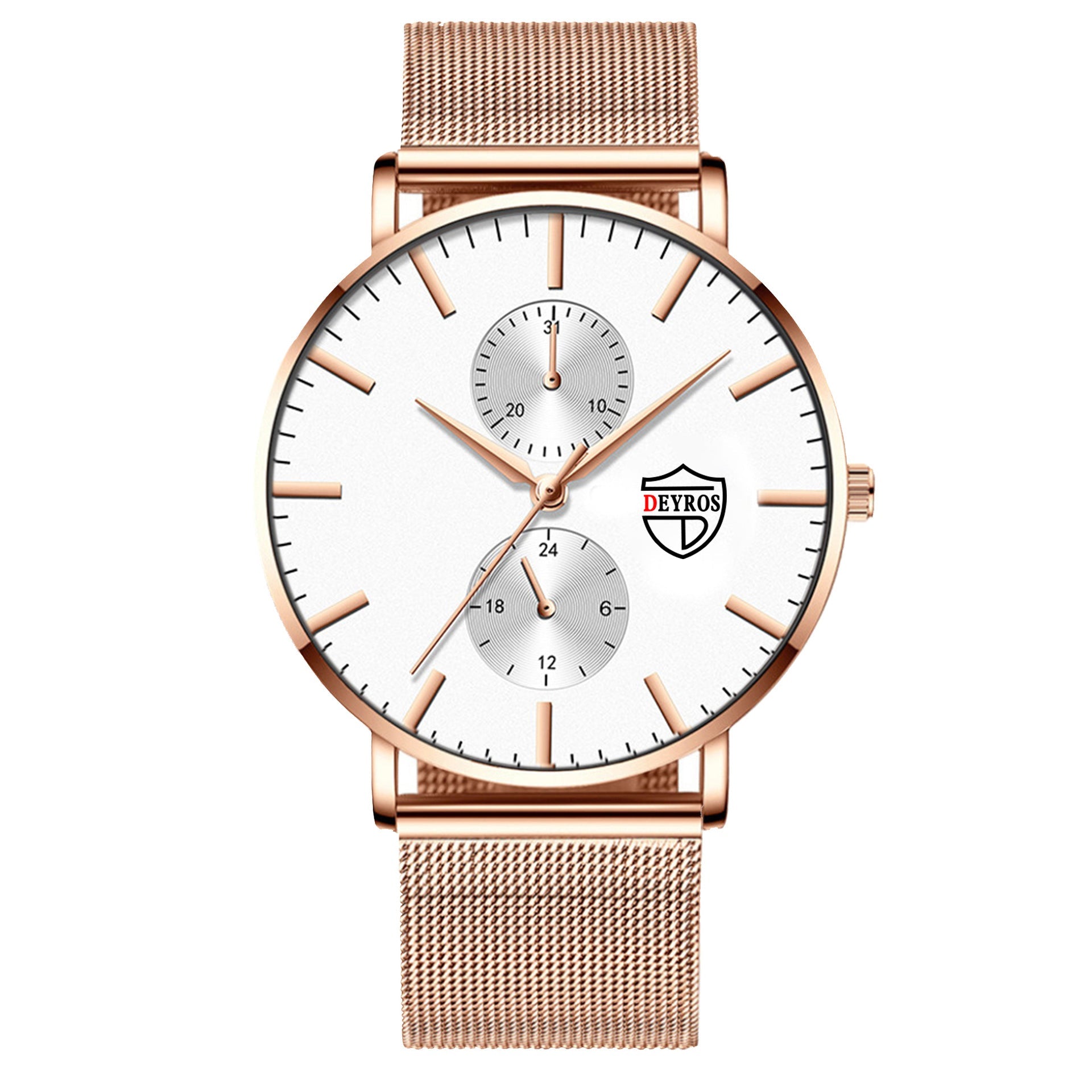 Black 3Bar Watch Men Women'S Watches Ladies Watch With Crystals  Fashion Stainless Steel Band Comfortable Wristwatch