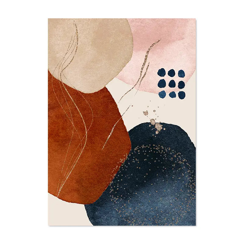 Abstract Watercolor Geometric Shapes Canvas Art Poster