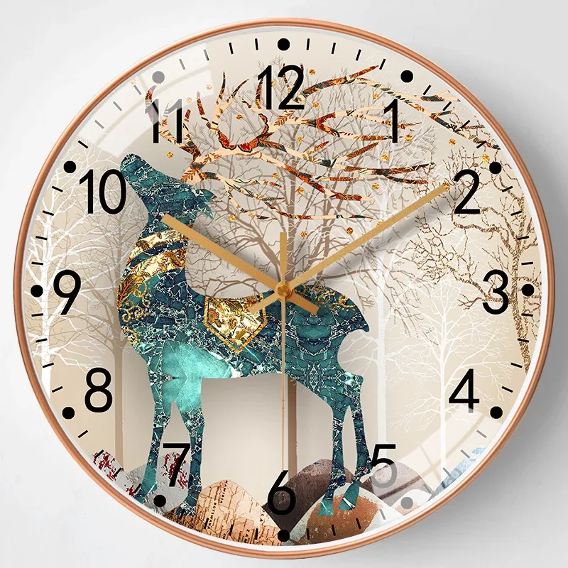 20Cm Wall Clocks Hanging Clock Bed Room Living Room Wall Clock with Silent Mechanism Battery Operated Wall Watch Decor Clocks