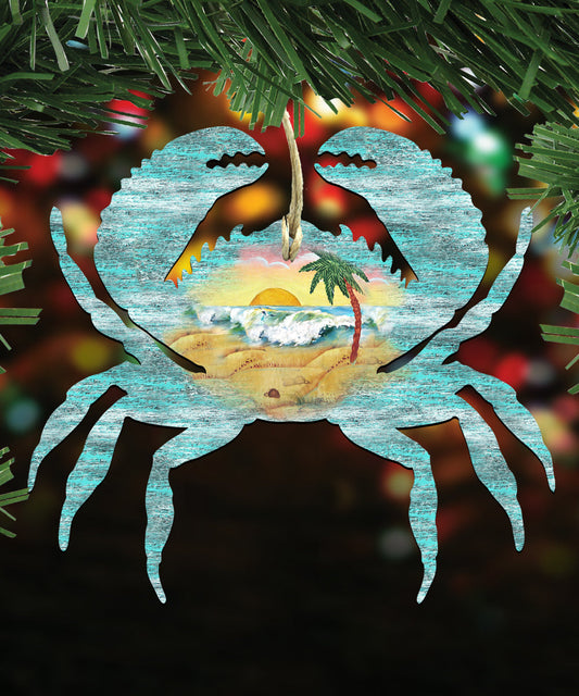 Coastal Wooden Ornaments-Starfish,Jellyfish,Crab-Set of 3 by G. DeBrekht - Coastal Holiday Décor - 8100046S3