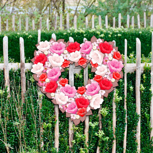 Valentine Heart Holiday Door Wreath by G. DeBrekht - Love Family Kids Decor - 8185308H