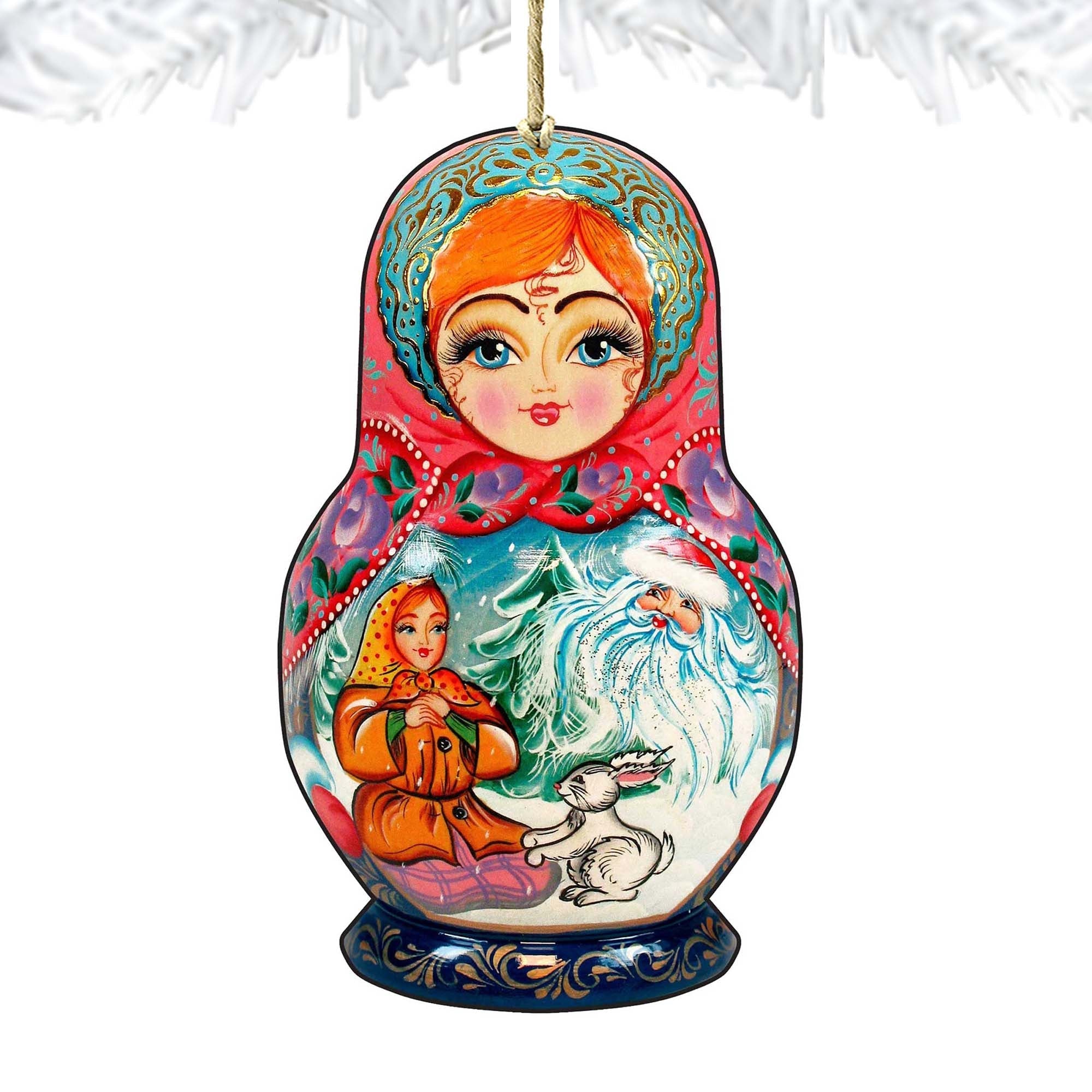 Morozko Nesting Doll Wooden Ornaments by G. DeBrekht - Christmas Decor - 8115951