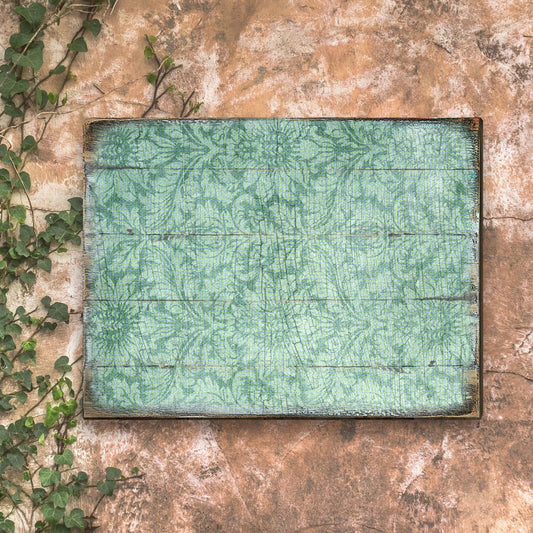 Rustic Blue Floral Wooden Wall Art by G. DeBrekht - Floral Ornamental Decor - 95008B