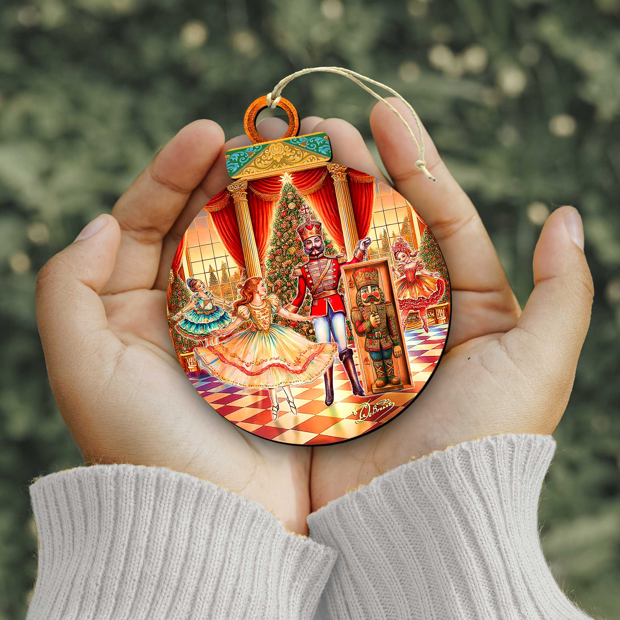The Enchanted Nutcracker Suite Eco Wood Ornaments Set of 12 by G. DeBrekht - Christmas Décor - 8610103-S12