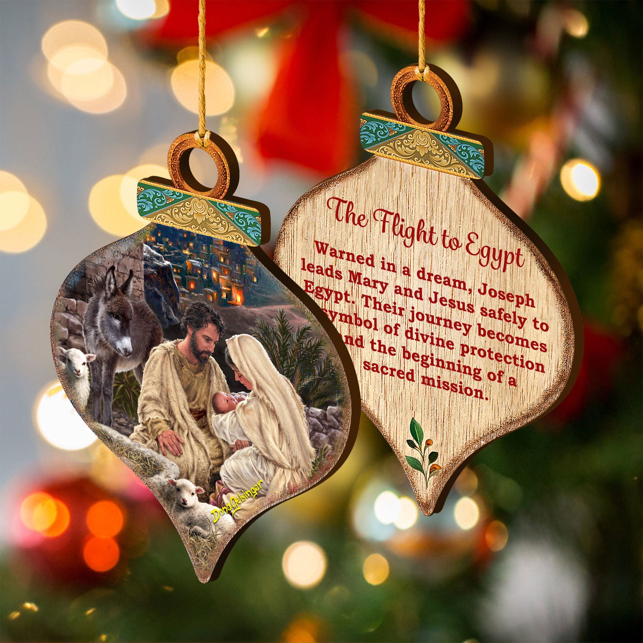 Handcrafted Christmas Ornaments Set of 6 - The Nativity Story Ornaments Set by D. Gelsinger – Nativity Holiday Decor - 8610107-S6