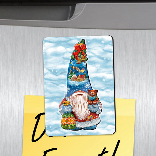 Christmas Gnome Refrigerator Eco Wood Magnets Set of 3