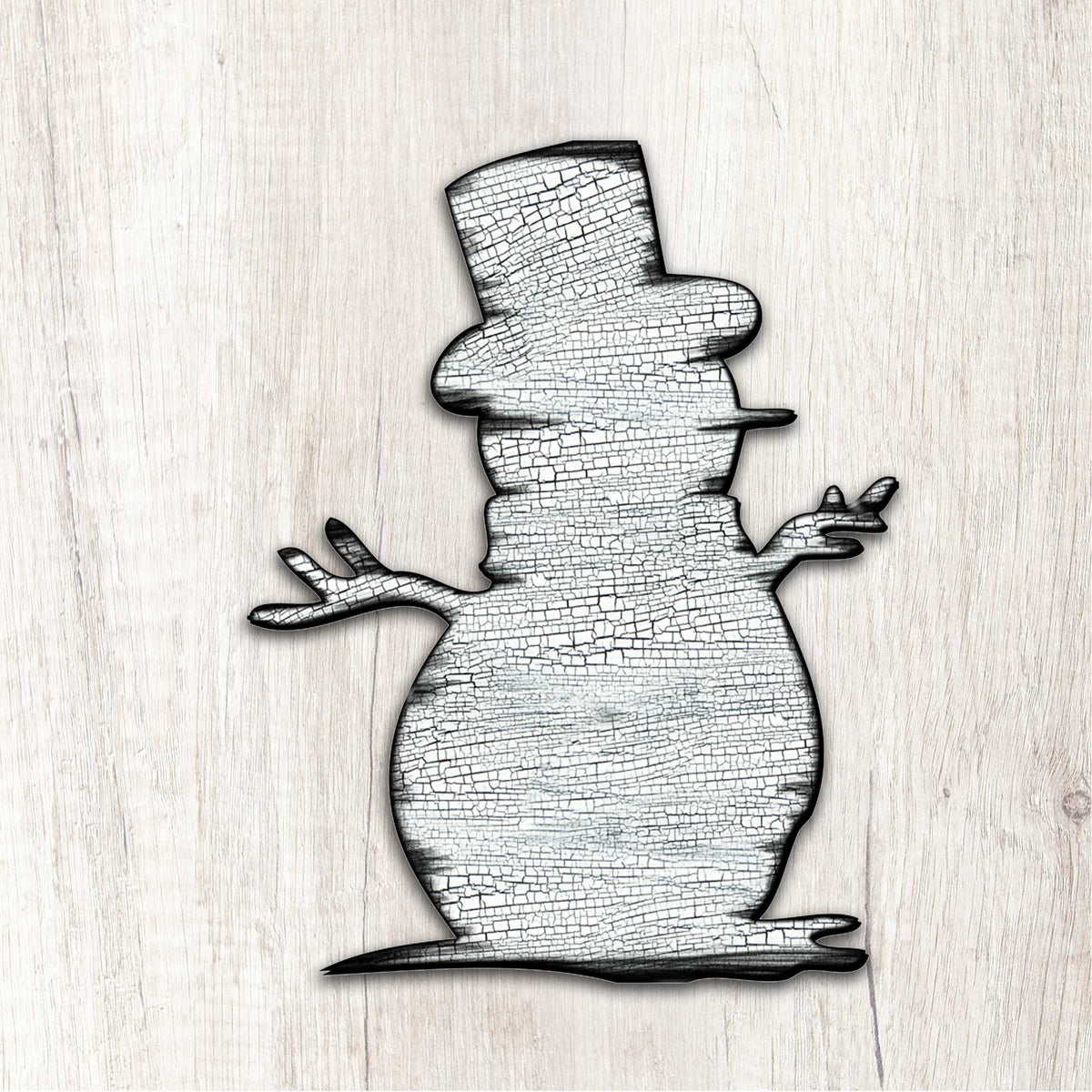 Rustic Happy Snowman Door Decor - Christmas Santa Snowman Decor - 8198801H
