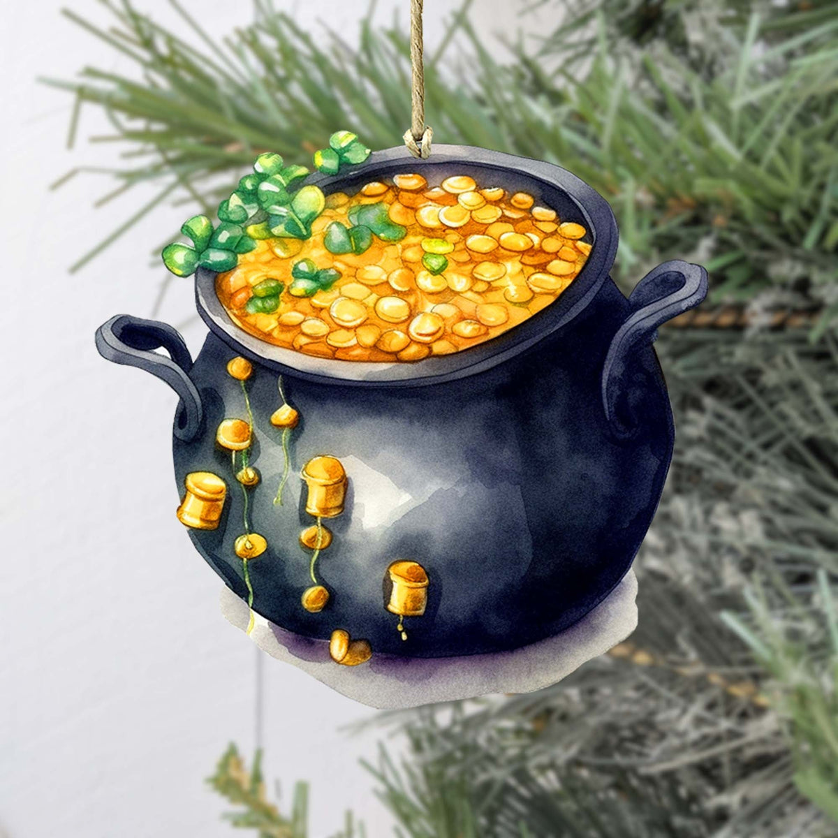 Irish Pot of Gold Wooden Ornaments by G. DeBrekht Easter Spring Decor - 8652776